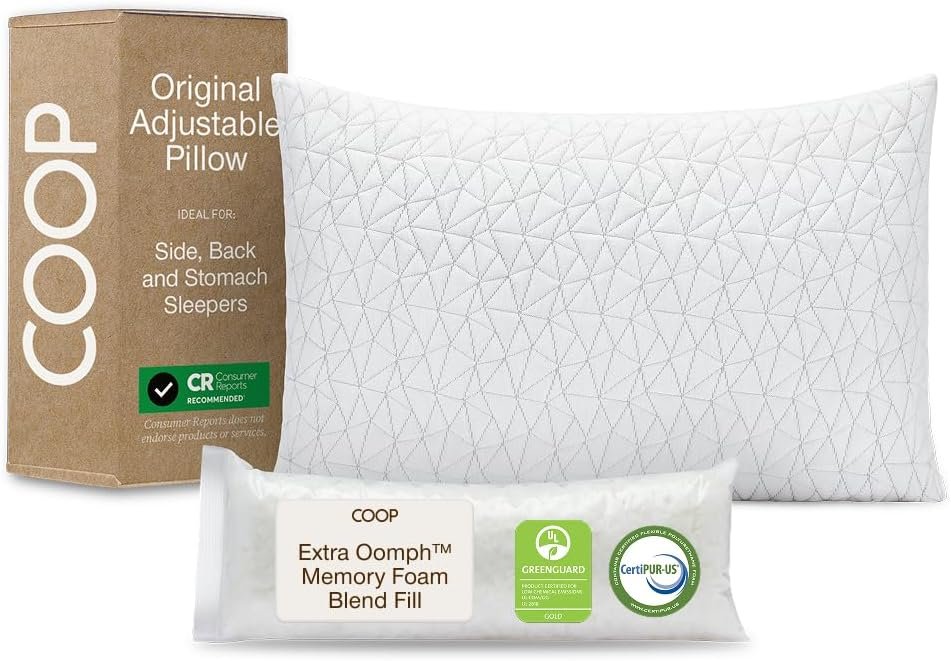 Best Pillows for Neck Pain - Coop Home Goods Original Adjustable Pillow