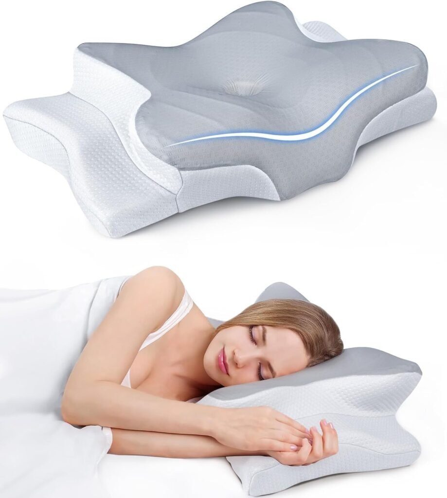 Best Memory Foam Pillows – MOLCLCUY Ergonomic Cervical Memory Foam Pillow for Neck Support