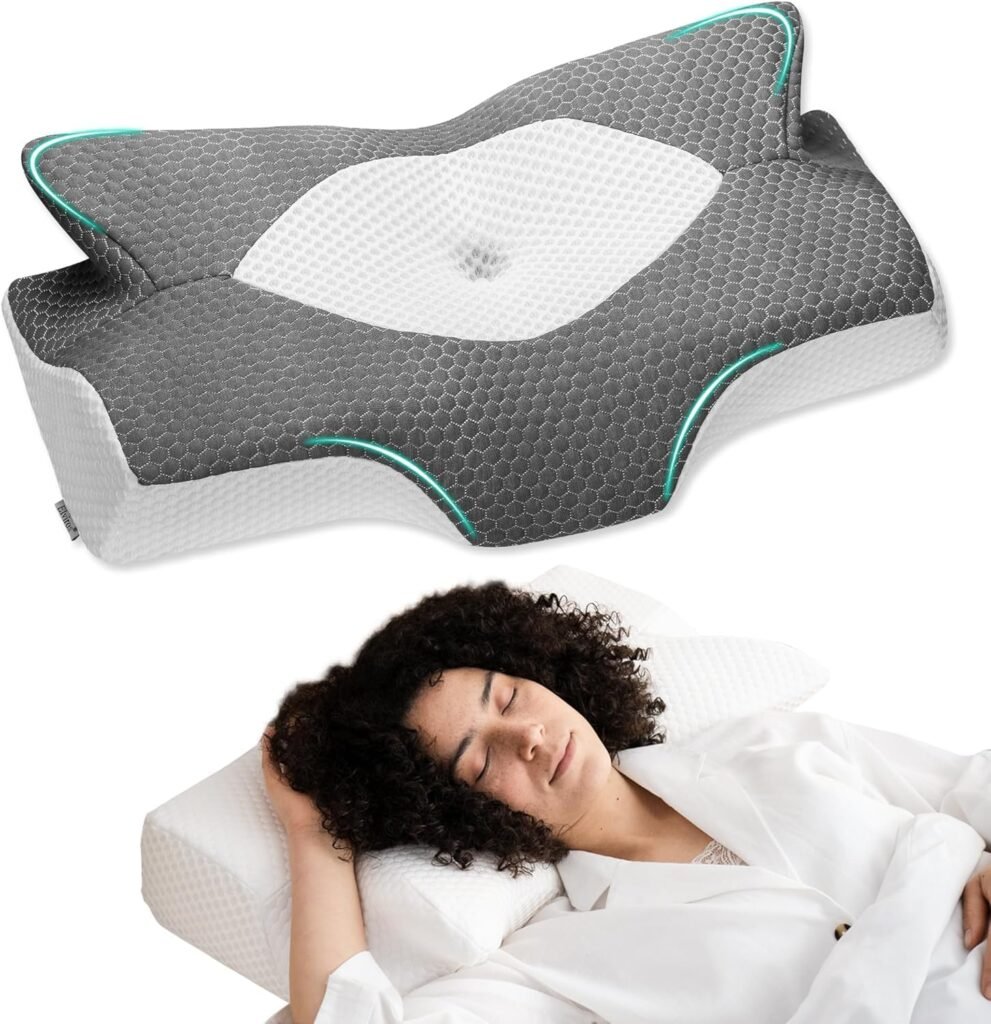 Elviros Cervical Memory Foam Pillow - Best Pillow for Neck Pain and Cervical Support
